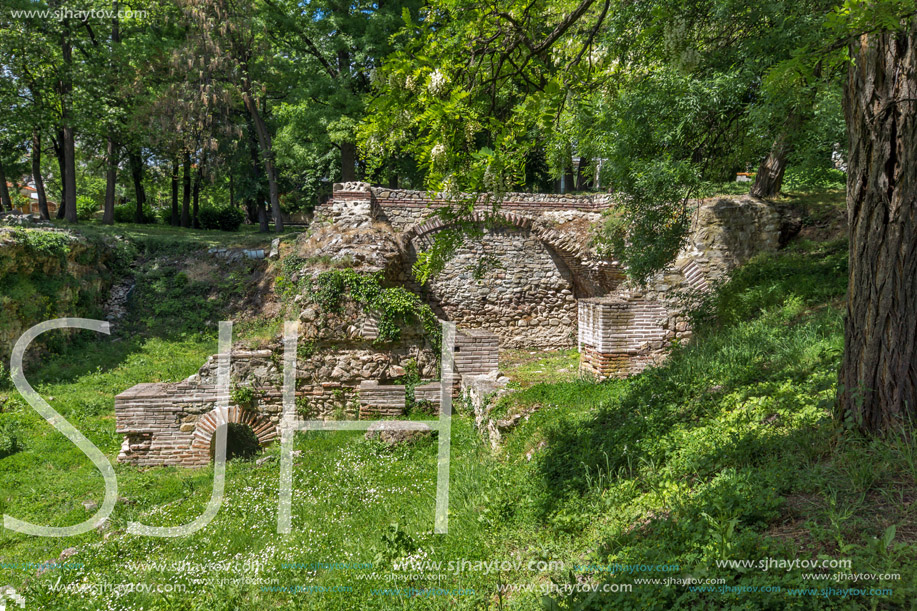 Remains of the builings in the ancient Roman city of Diokletianopolis, town of Hisarya, Plovdiv Region, Bulgaria
