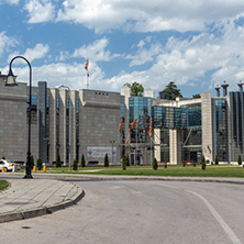 SKOPJE, REPUBLIC OF MACEDONIA - 13 MAY 2017:  Panorama of Skopje City Center, Republic of Macedonia