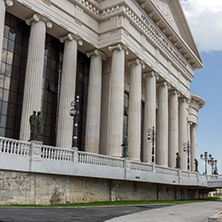 SKOPJE, REPUBLIC OF MACEDONIA - 13 MAY 2017: Skopje City Center and Archaeological Museum, Republic of Macedonia