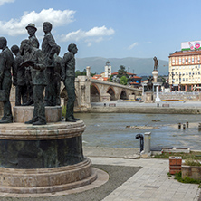 SKOPJE, REPUBLIC OF MACEDONIA - 13 MAY 2017: Monument in  center of City of Skopje, Republic of Macedonia