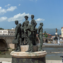 SKOPJE, REPUBLIC OF MACEDONIA - 13 MAY 2017: Monument in  center of City of Skopje, Republic of Macedonia