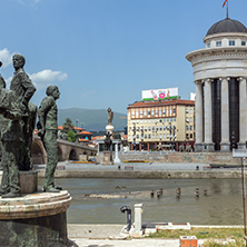 SKOPJE, REPUBLIC OF MACEDONIA - 13 MAY 2017: Monument in  center of City of Skopje, Republic of Macedonia