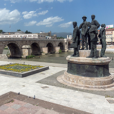 SKOPJE, REPUBLIC OF MACEDONIA - 13 MAY 2017: Monument in  center of City of Skopje, Republic of Macedonia