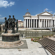 SKOPJE, REPUBLIC OF MACEDONIA - 13 MAY 2017: Monument in  center of City of Skopje, Republic of Macedonia