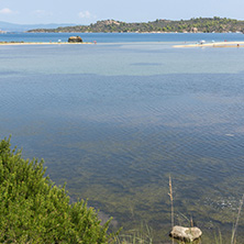 Seascape of Livari Beach Vourvourou at Sithonia peninsula, Chalkidiki, Central Macedonia, Greece