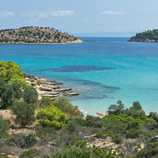 Seascape of Lagonisi Beach at Sithonia peninsula, Chalkidiki, Central Macedonia, Greece