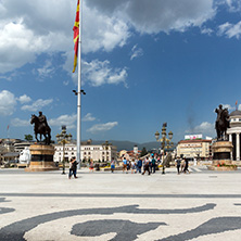 SKOPJE, REPUBLIC OF MACEDONIA - 13 MAY 2017: Monument in Skopje City Center, Republic of Macedonia