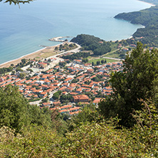 Panoramic view of town of Stratoni at Chalkidiki, Central Macedonia, Greece
