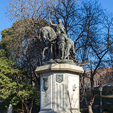 MADRID, SPAIN - JANUARY 21, 2018: Monument to Queen Isabella I the Catholic at Paseo de la Castellana street in City of Madrid, Spain
