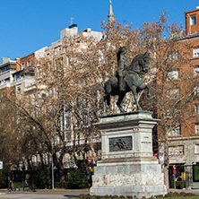MADRID, SPAIN - JANUARY 21, 2018: Marques del Duero monument at Paseo de la Castellana street in City of Madrid, Spain