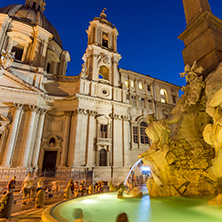 ROME, ITALY - JUNE 23, 2017: Amazing Night view of Piazza Navona in city of Rome, Italy