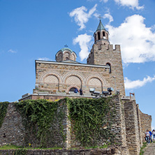 VELIKO TARNOVO, BULGARIA - 9 APRIL 2017: Ruins of The capital city of the Second Bulgarian Empire medieval stronghold Tsarevets, Veliko Tarnovo, Bulgaria