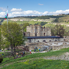 VELIKO TARNOVO, BULGARIA - 9 APRIL 2017: Ruins of The capital city of the Second Bulgarian Empire medieval stronghold Tsarevets, Veliko Tarnovo, Bulgaria