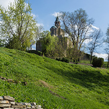 VELIKO TARNOVO, BULGARIA - 9 APRIL 2017: Ruins of The capital city of the Second Bulgarian Empire medieval stronghold Tsarevets, Veliko Tarnovo, Bulgaria