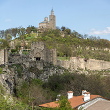 VELIKO TARNOVO, BULGARIA - 9 APRIL 2017: Ruins of The capital city of the Second Bulgarian Empire medieval stronghold Tsarevets, Veliko Tarnovo, Bulgaria