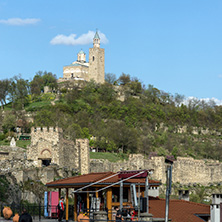 VELIKO TARNOVO, BULGARIA - 9 APRIL 2017: Ruins of The capital city of the Second Bulgarian Empire medieval stronghold Tsarevets, Veliko Tarnovo, Bulgaria