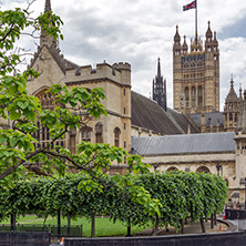 LONDON, ENGLAND - JUNE 15 2016: Houses of Parliament at Westminster, London, England, Great Britain