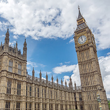 LONDON, ENGLAND - JUNE 15 2016: Houses of Parliament at Westminster, London, England, Great Britain