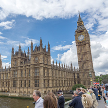 LONDON, ENGLAND - JUNE 15 2016: Houses of Parliament at Westminster, London, England, Great Britain