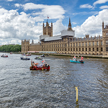 LONDON, ENGLAND - JUNE 15 2016: Houses of Parliament at Westminster, London, England, Great Britain