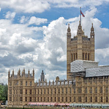 LONDON, ENGLAND - JUNE 15 2016: Houses of Parliament at Westminster, London, England, Great Britain