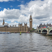 LONDON, ENGLAND - JUNE 15 2016: Houses of Parliament at Westminster, London, England, Great Britain