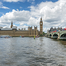 LONDON, ENGLAND - JUNE 15 2016: Houses of Parliament at Westminster, London, England, Great Britain