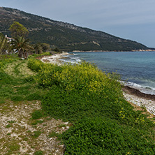 Panorama of beach at Thassos island, East Macedonia and Thrace, Greece