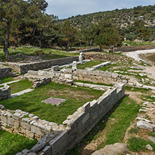 Amazing view of Ruins in Archaeological site of Aliki, Thassos island,  East Macedonia and Thrace, Greece