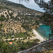 Panoramic view of Livadi beach, Thassos island, East Macedonia and Thrace, Greece