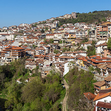 VELIKO TARNOVO, BULGARIA - APRIL 10,  2017: Panoramic view of city of Veliko Tarnovo, Bulgaria