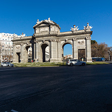 MADRID, SPAIN - JANUARY 21, 2018: Puerta de Alcala in City of Madrid, Spain
