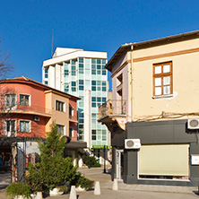 HASKOVO, BULGARIA - MARCH 15, 2014: Pedestrian street in the center of City of Haskovo, Bulgaria