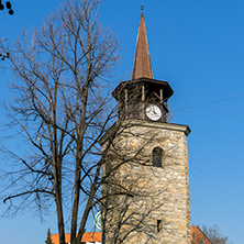 HASKOVO, BULGARIA - MARCH 15, 2014: Old Clock tower in the center of City of Haskovo, Bulgaria