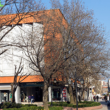 HASKOVO, BULGARIA - MARCH 15, 2014: Pedestrian street in the center of City of Haskovo, Bulgaria