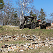 Ruins of the medieval fortress Krakra from the period of First Bulgarian Empire near city of Pernik, Bulgaria