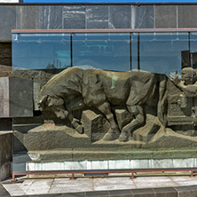 PERNIK, BULGARIA - MARCH 12, 2014: Memorial of Mining Work in city of Pernik, Bulgaria