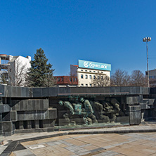 PERNIK, BULGARIA - MARCH 12, 2014: Memorial of Mining Work in city of Pernik, Bulgaria