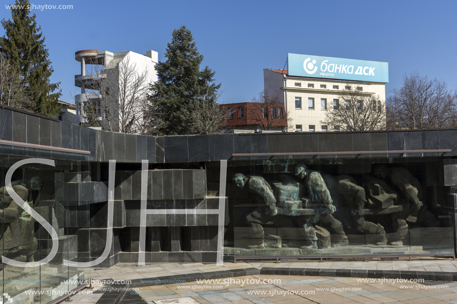 PERNIK, BULGARIA - MARCH 12, 2014: Memorial of Mining Work in city of Pernik, Bulgaria