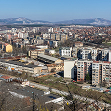 PERNIK, BULGARIA - MARCH 12, 2014: Panoramic view of city of Pernik, Bulgaria