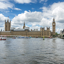 LONDON, ENGLAND - JUNE 15 2016: Houses of Parliament at Westminster, London, England, Great Britain