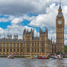 LONDON, ENGLAND - JUNE 15 2016:  Houses of Parliament at Westminster, London, England, Great Britain