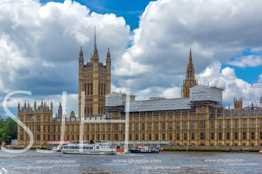 LONDON, ENGLAND - JUNE 15 2016:  Houses of Parliament at Westminster, London, England, Great Britain