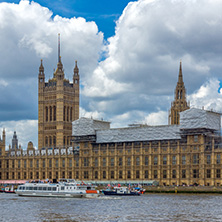 LONDON, ENGLAND - JUNE 15 2016:  Houses of Parliament at Westminster, London, England, Great Britain