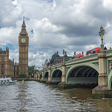 LONDON, ENGLAND - JUNE 15 2016: Houses of Parliament at Westminster, London, England, Great Britain