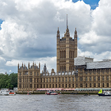 LONDON, ENGLAND - JUNE 15 2016:  Houses of Parliament at Westminster, London, England, Great Britain