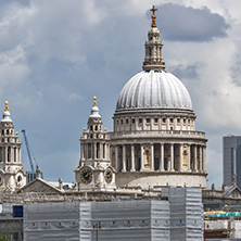 LONDON, ENGLAND - JUNE 15 2016: Panoramic view of Thames river and City of London, Great Britain