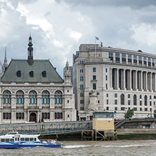 LONDON, ENGLAND - JUNE 15 2016:  Panoramic view of Thames river and City of London, Great Britain