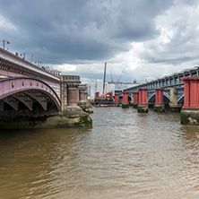 LONDON, ENGLAND - JUNE 15 2016: Panoramic view of Thames river and City of London, Great Britain