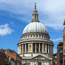 LONDON, ENGLAND - JUNE 15, 2016: Amazing view of St. Paul Cathedral in London, England, Great Britain